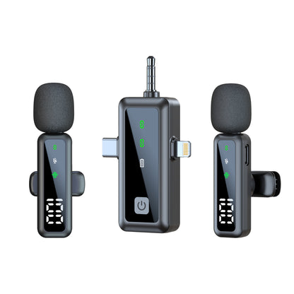Wireless Lapel Microphone for Outdoor Computer Live Streaming Noise Reduction Universal Small Microphone