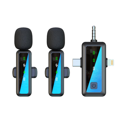 Wireless Lapel Microphone for Outdoor Computer Live Streaming Noise Reduction Universal Small Microphone