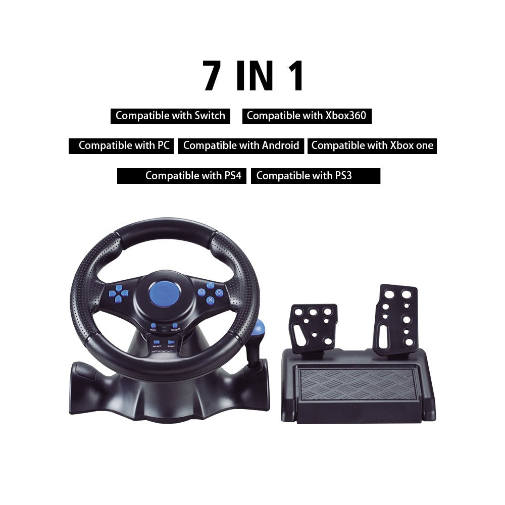 7-in-1 steering wheel Suitable for Switch/Xbox One/360/PS4/PS2/PS3/PC racing games